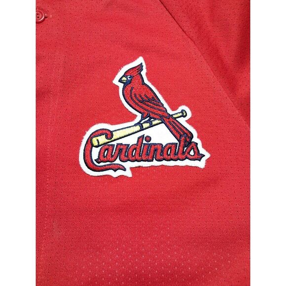 VTG Red MAJESTIC GENUINE ST LOUIS CARDINALS MLB JERSEY Medium Made In USA - Picture 9 of 15